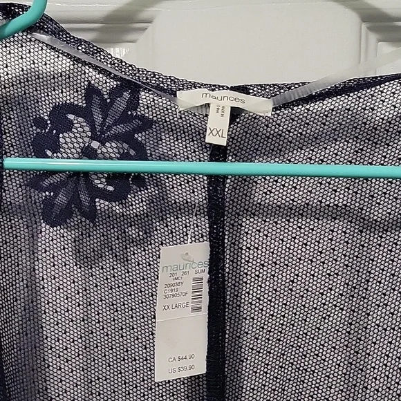 NWT Maurices Floral Lace Dark Blue Kinomo - Picture 3 of 7